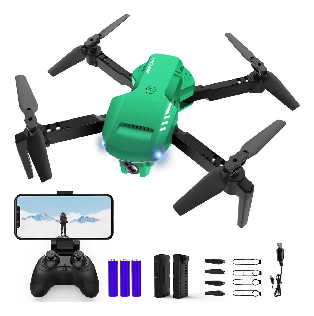 Drone Radclo Dobrável 1080p Hd Com 2 Baterias E Estojo