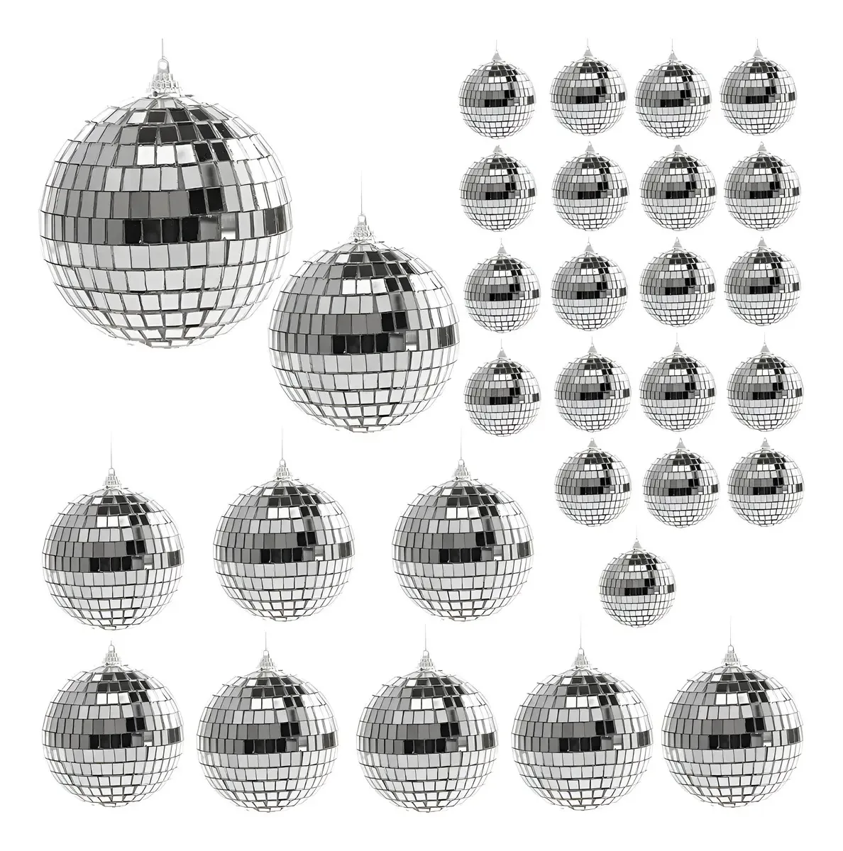 The Pack 30 Silver Disco Mirror Balls Parties Silver Decoration Dncoboycolo