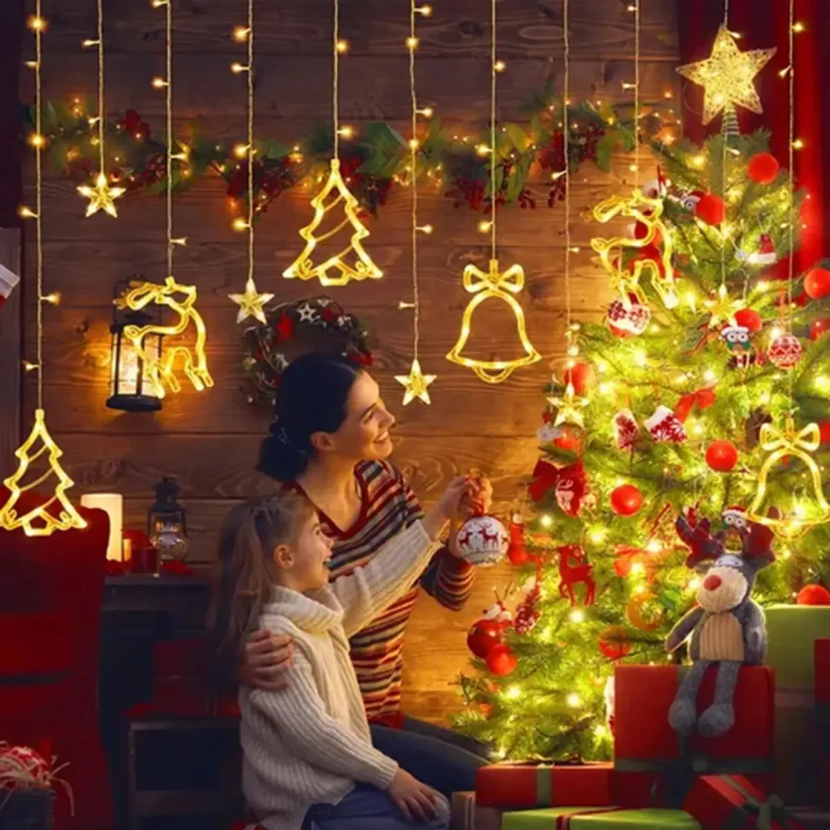 Luzes de cachoeira Luzes de cachoeira de Natal Guirlandas de cachoeira de Natal Luzes de guirlanda Luzes de Natal Luzes de cachoeira Luzes de Natal Luzes de Natal Anéis Bolas 3 m Árvore Pastelérica...