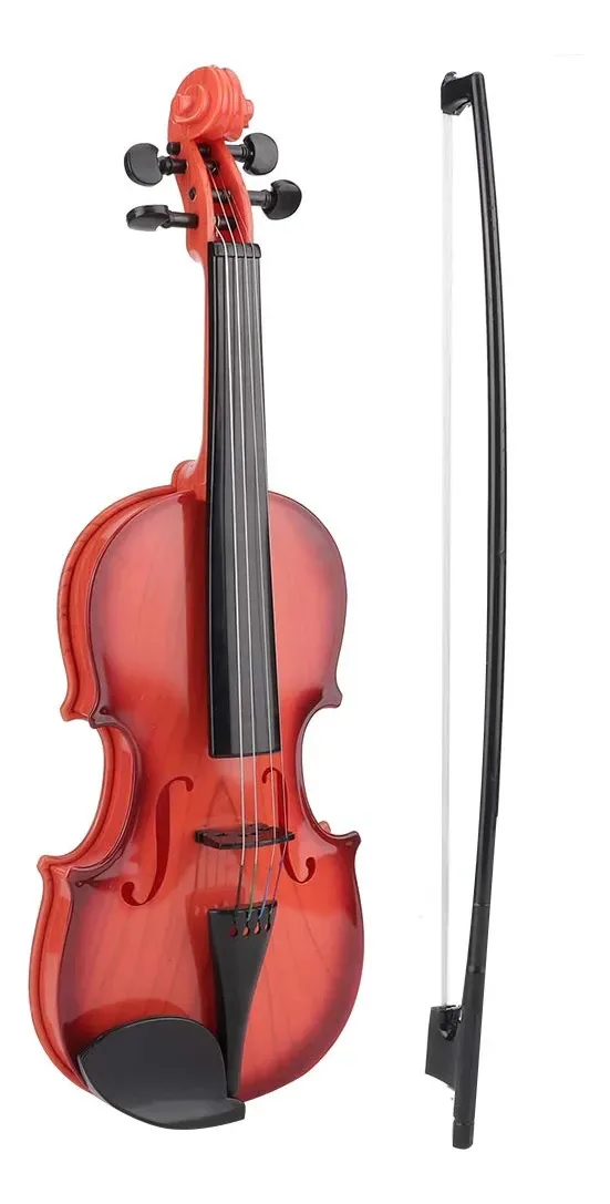 Brinquedo de Violino Fasj, Brinquedo de Música, Brinquedo de Entretenimento para Crianças, Violino Acústico de Brinquedo Simulado para Iniciantes de Violino, Crianças (Marrom Claro)