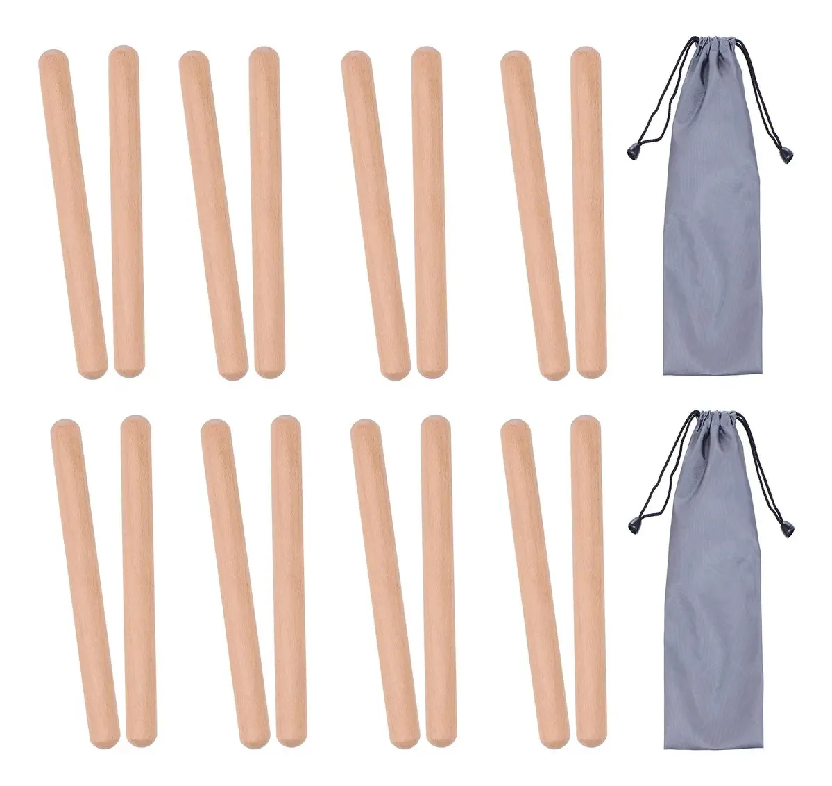 8 pares (16 pacotes) de instrumentos musicais de percussão D