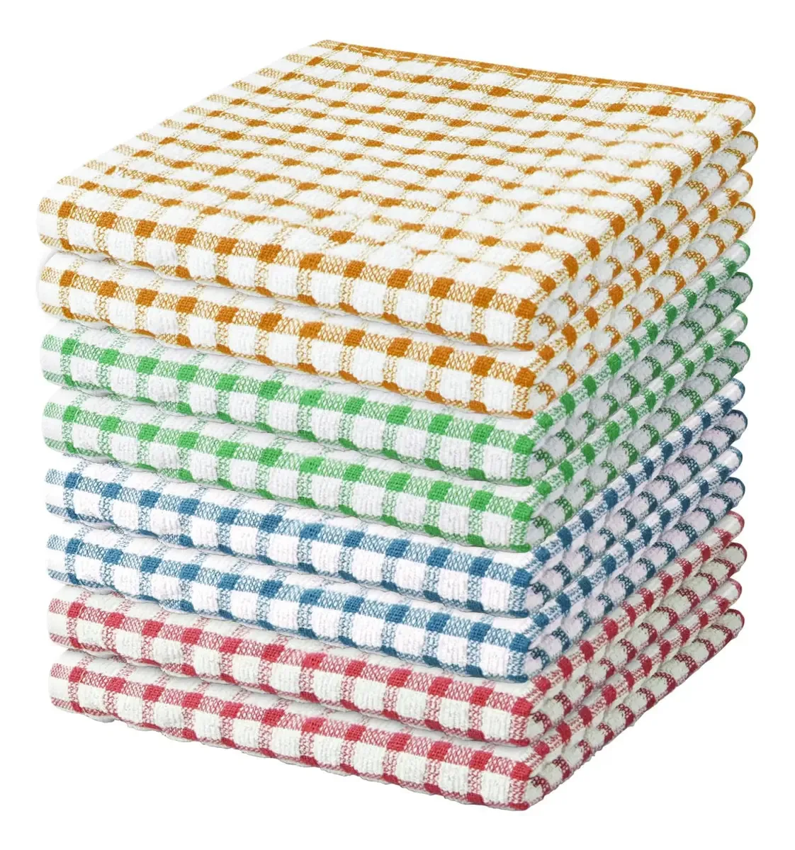Pacote Nialnant com 8 panos de cozinha para lavar pratos, cor T. Teal, vermelho+laranja+verde
