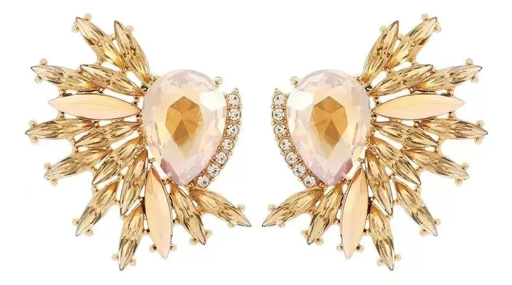 Brincos Yevo Brincos longos de cristal para festas diárias femininas