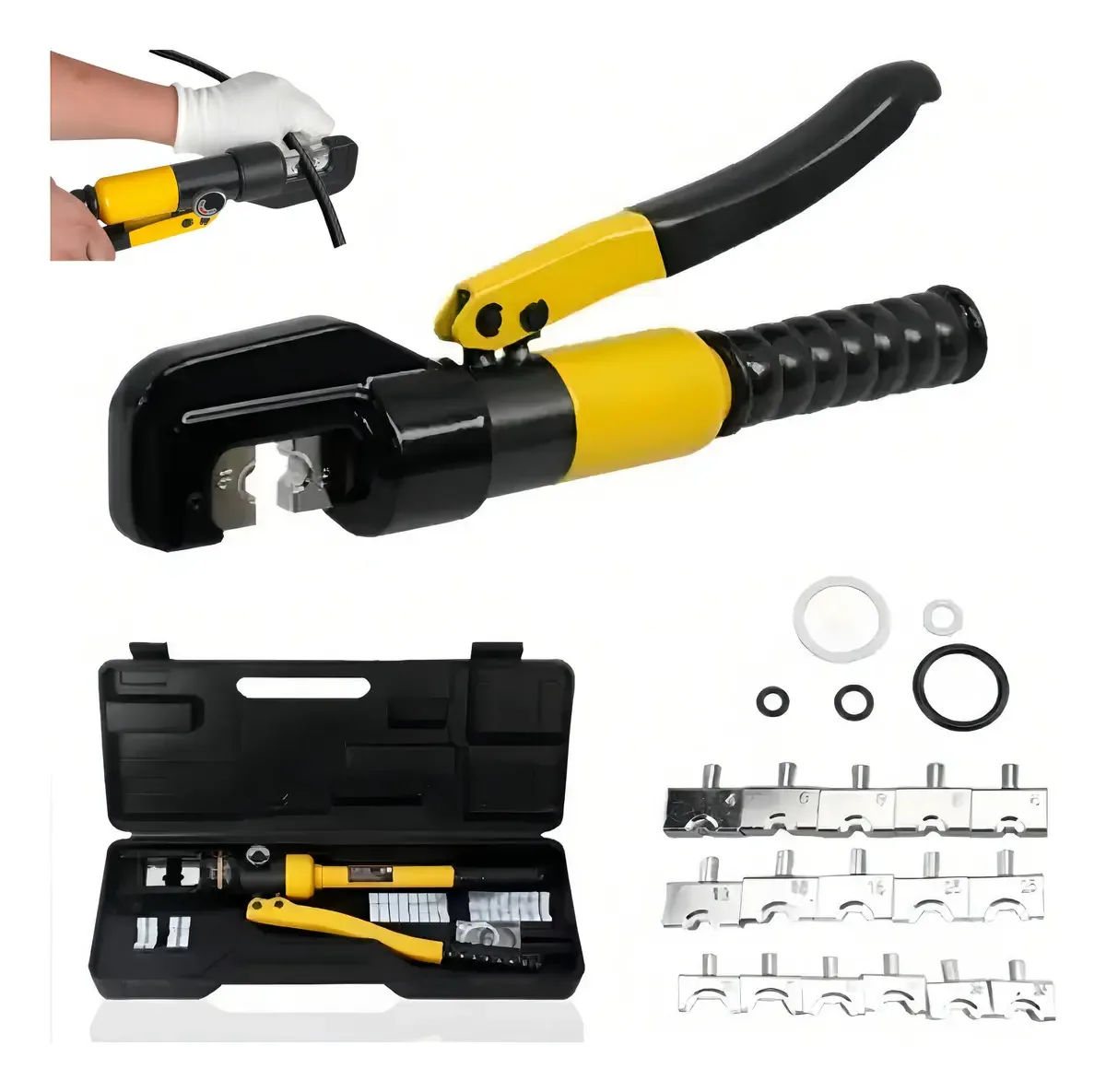 alicate hidraulico furador hidraulico Engenharia elétrica Reparo Fabricação Comprimento 31cm Crimpagem 4-70 mm VAVICHICA