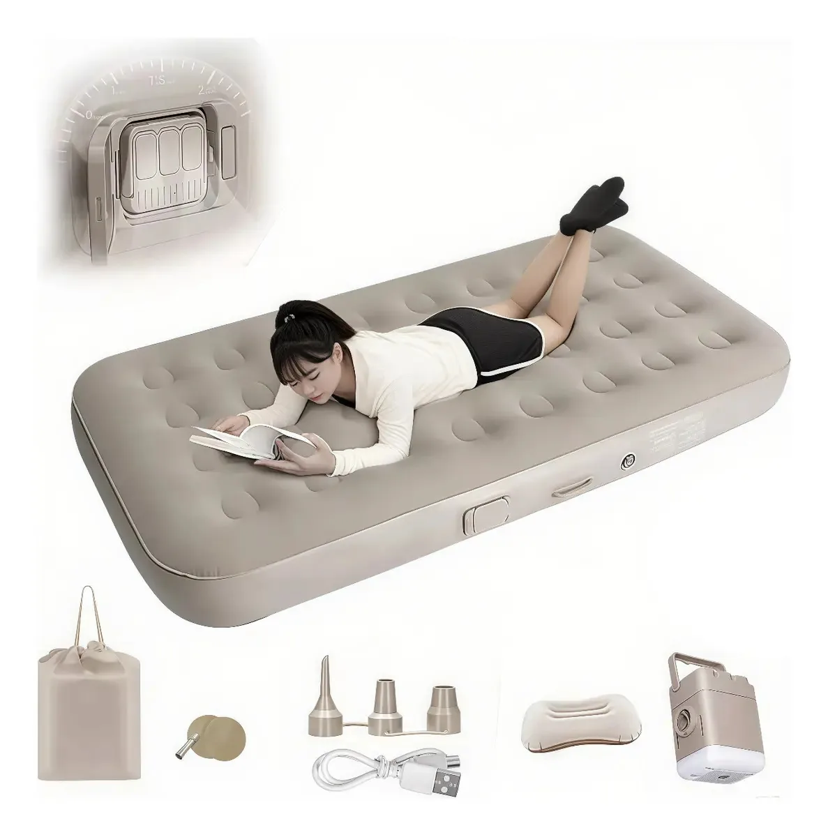 Colchao Inflavel Solteiro Cama Inflavel Automático Ar Livre