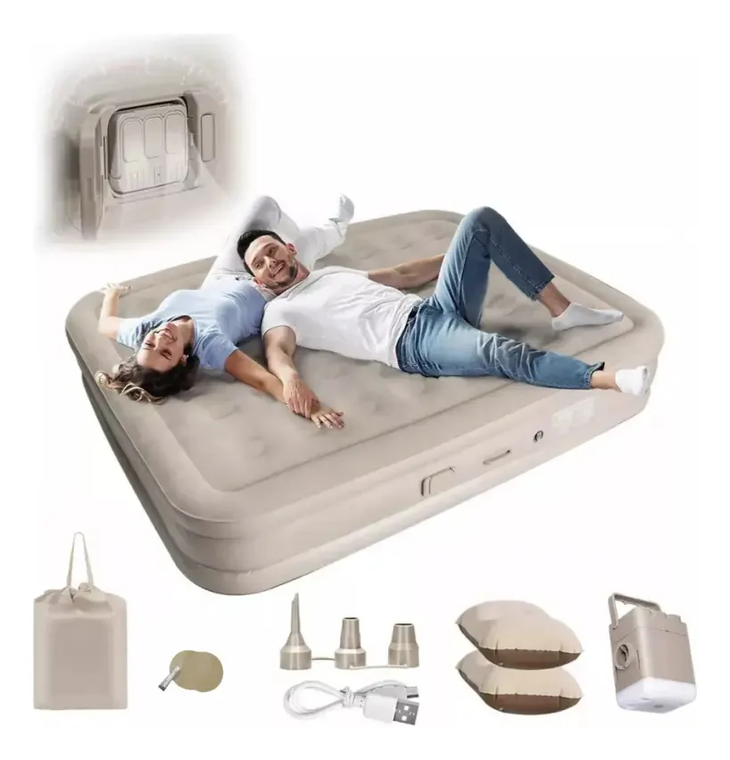 Colchao Inflavel Colchao Inflavel Casal Bomba Embutida Pvc