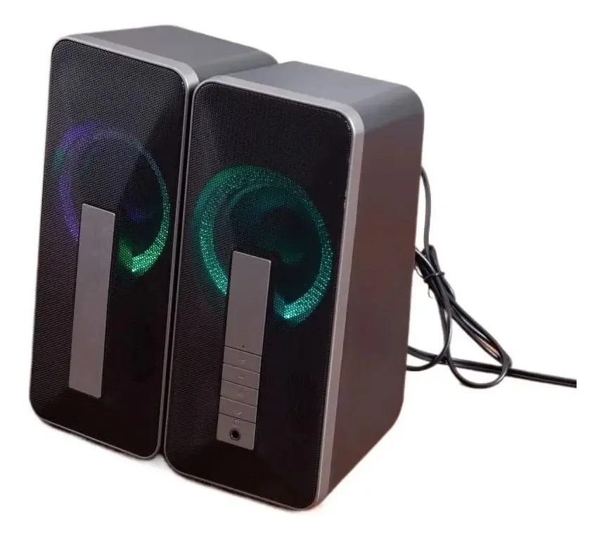 Ekbbbye Subwoofer Com Fio Com Luz Led Usb, Computador De Mesa Para Casa, Áudio Portátil