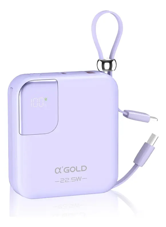 Carregador Portátil Power Bank 10.000mah Universal Display Cor Roxo Claro