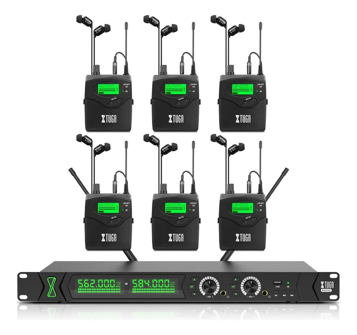 Sistema de monitoramento sem fio Xtuga, receptores de 2 canais e 6