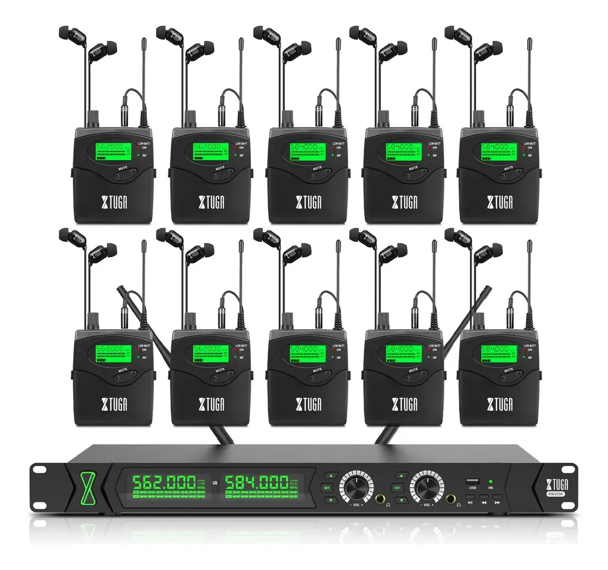 Sistema de monitoramento sem fio Xtuga, receptores de 2 canais e 10