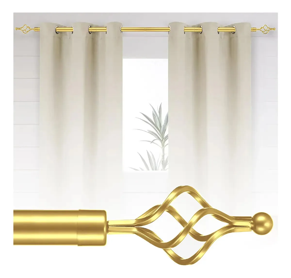 Varão g-extensível comprimento mínimo 80cm comprimento máximo 1.5m Folira G-Ajustable dourado