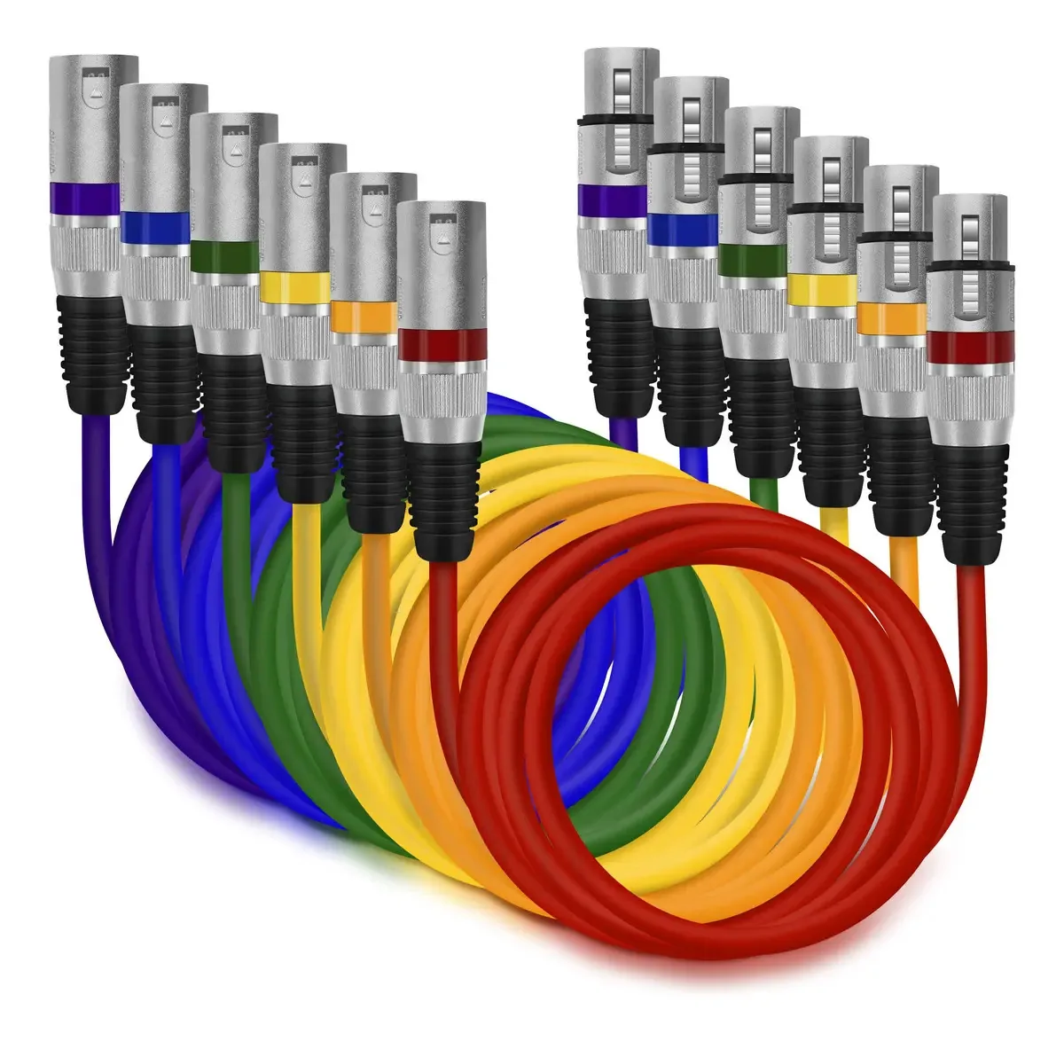Cabo de microfone Gearit XLR para XLR (15 pés, pacote com 6)