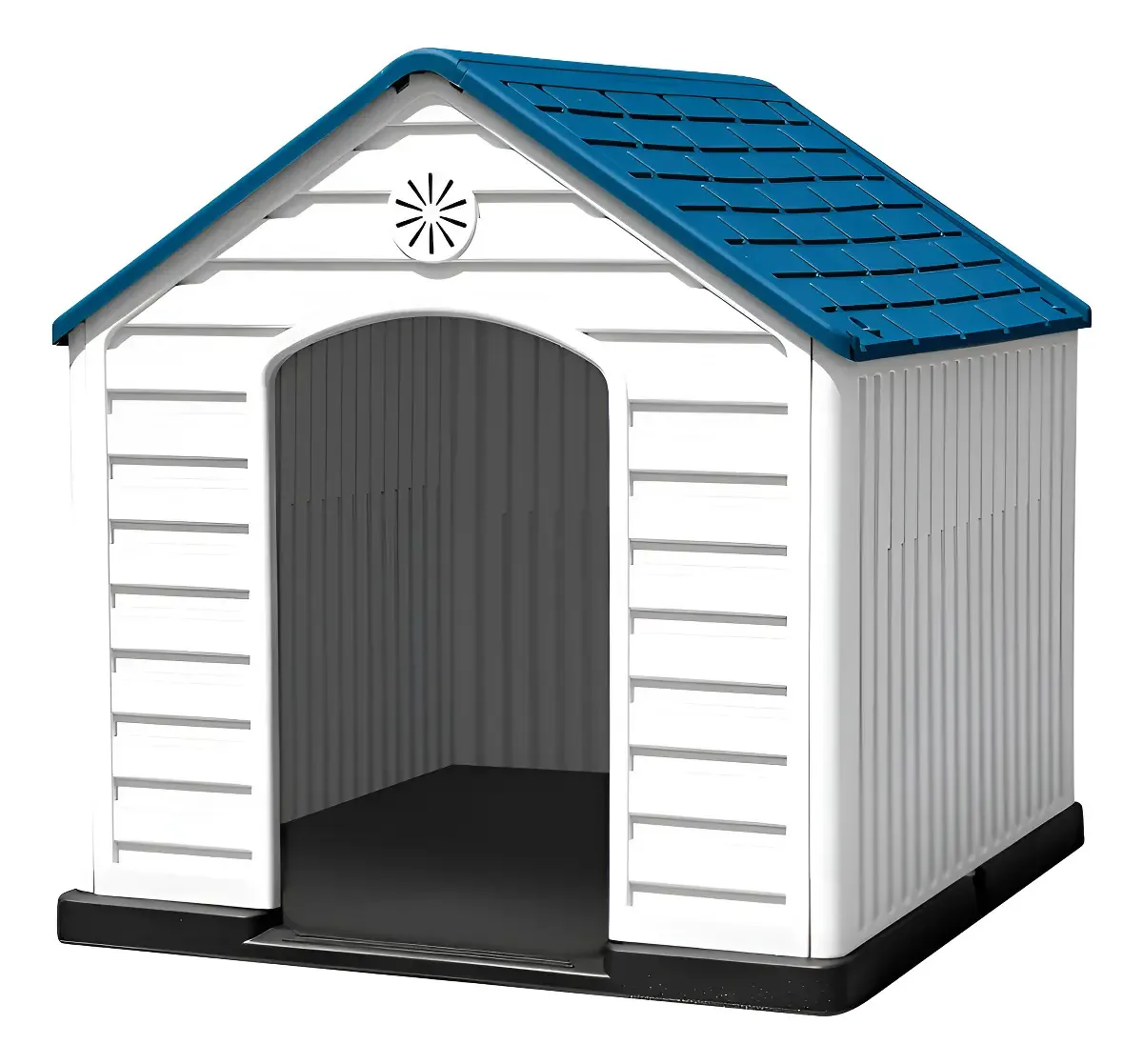 Casa de cachorro de plástico pesado ventilada azul