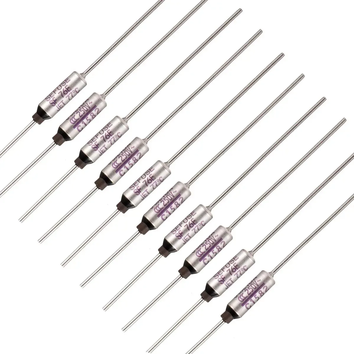 Fusíveis térmicos 10a 250v 77 graus Celsius Pacote 10