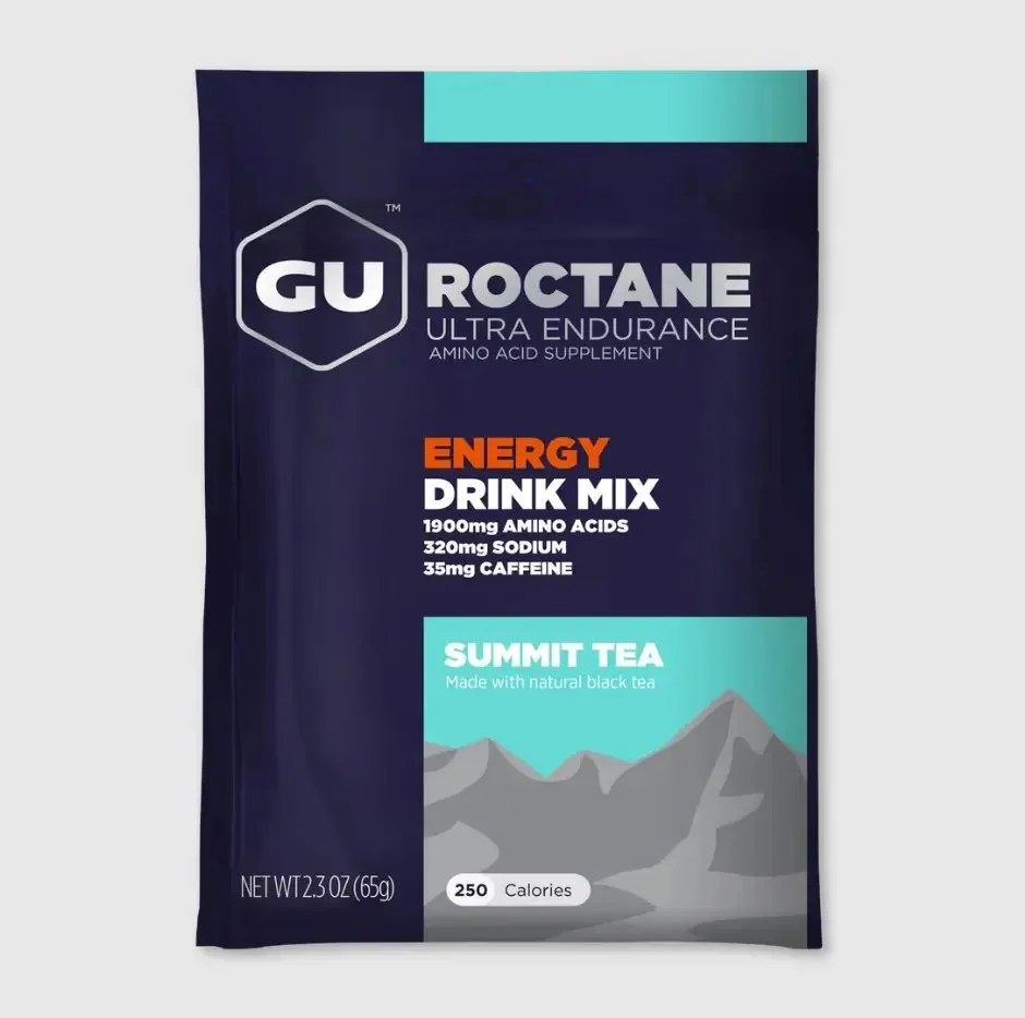 Mistura de bebidas energéticas Gu Roctane, dose única, 65 g, sabor de chá Energy Hydration Summit
