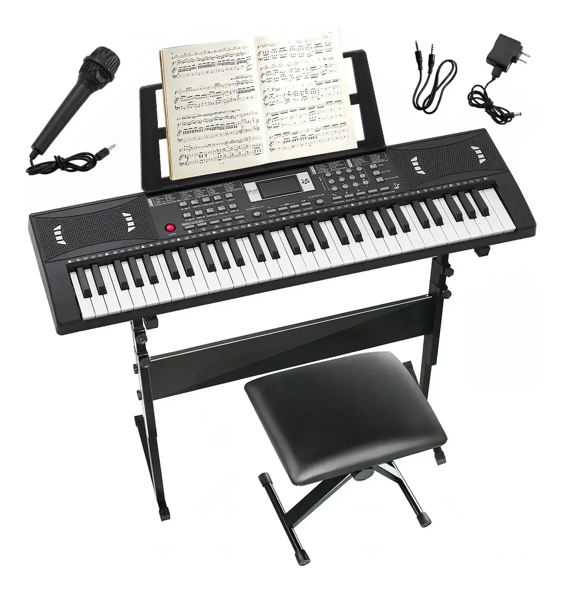Teclado musical Shilny Standard 61-Key 61 teclas preto