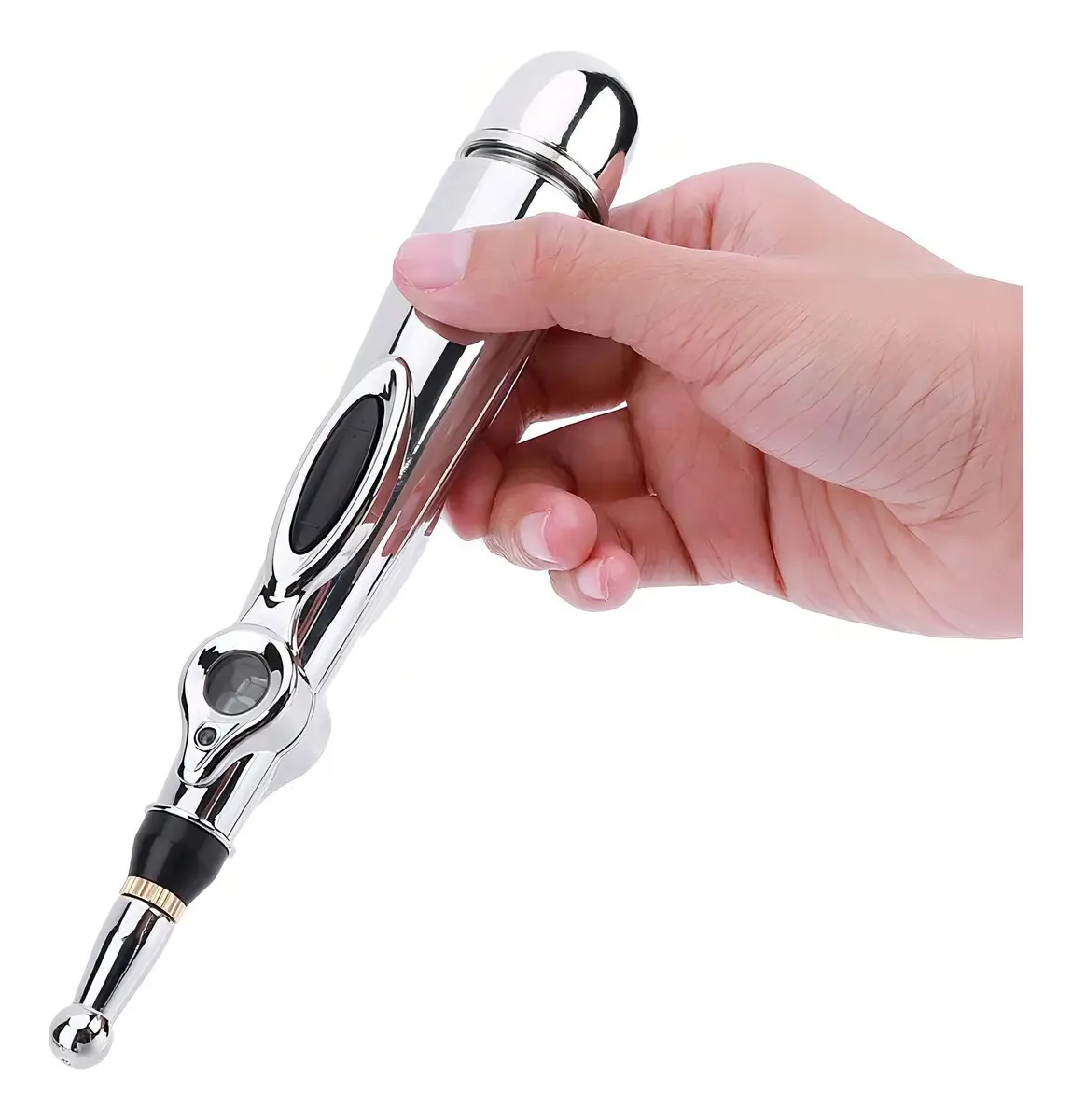 Conjunto de Caneta de Acupuntura, Aço Inoxidável, Detector de Pontos de Acupuntura, Cabeça de Acupressão Apenas Elétrica para Alívio da Dor, 2 Cabeças de Massagem