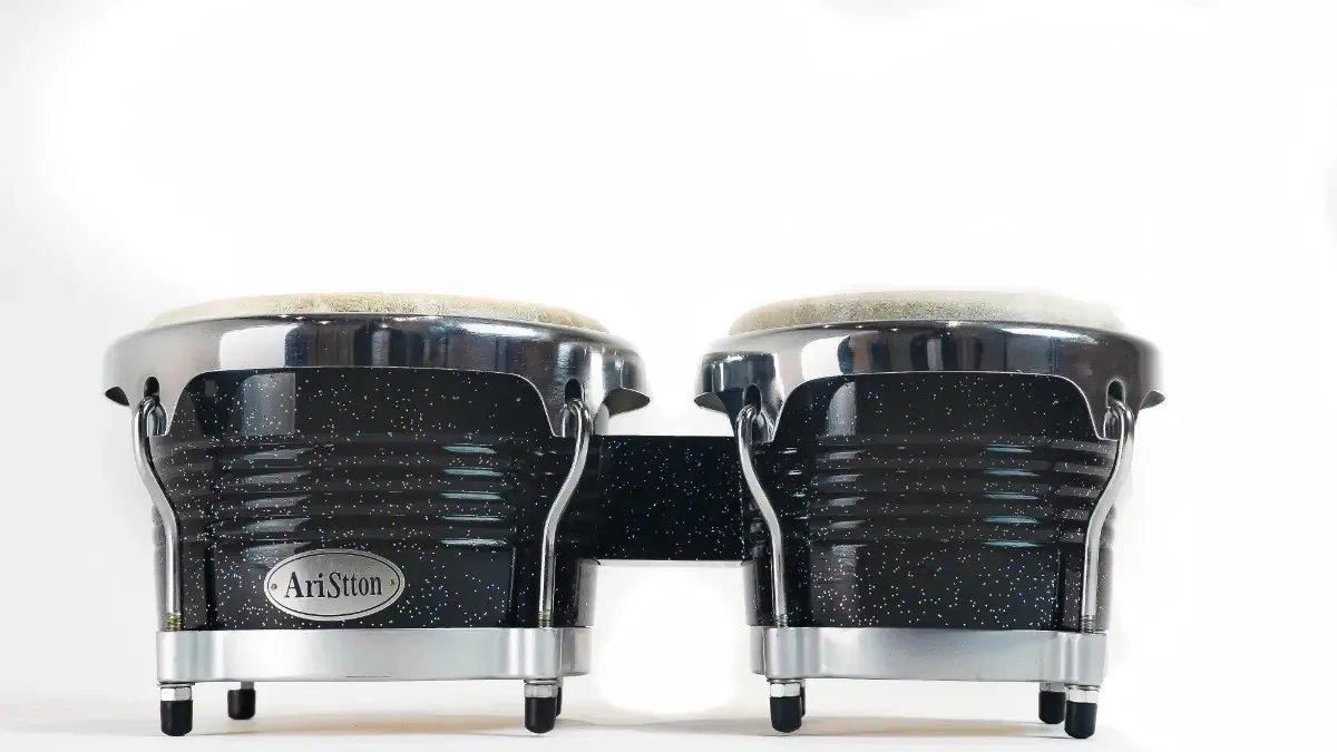 Bongô Ariston CS100NL tamanho 7,5 x 8,5 polegadas de madeira preto preto