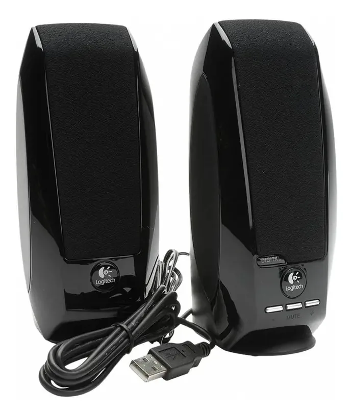 Alto-falantes de computador, conectividade USB, design elegante, cor: preto