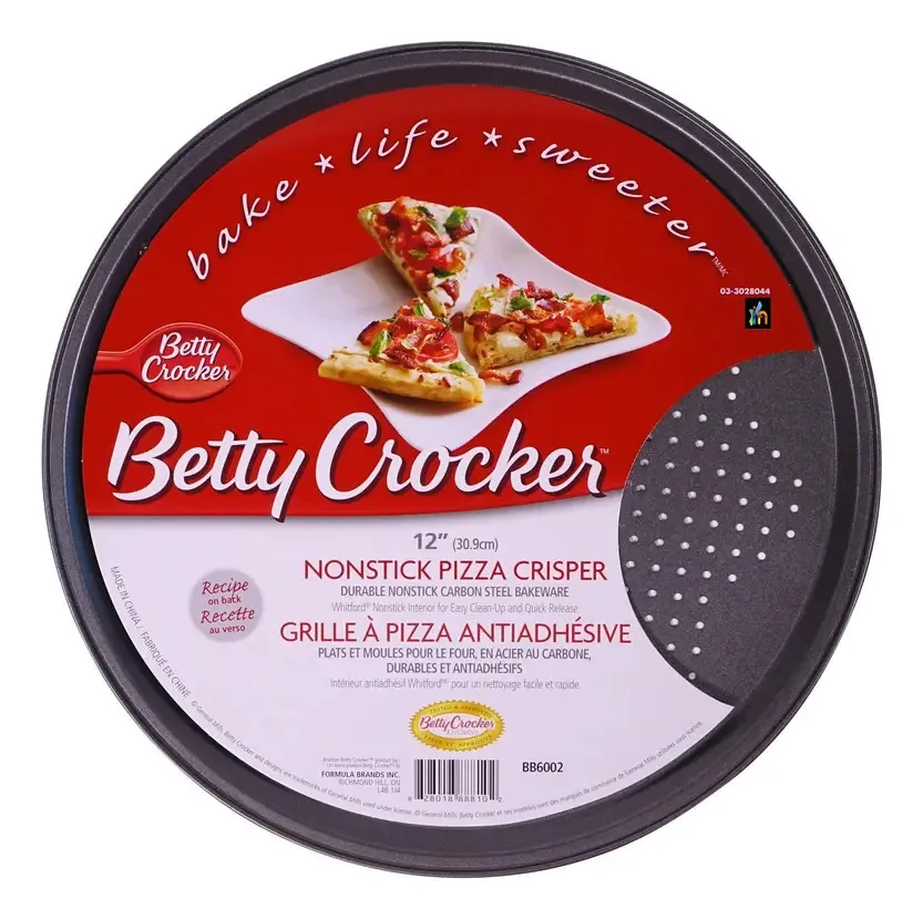 Bandeja de cozimento de pizza antiaderente de aço carbono