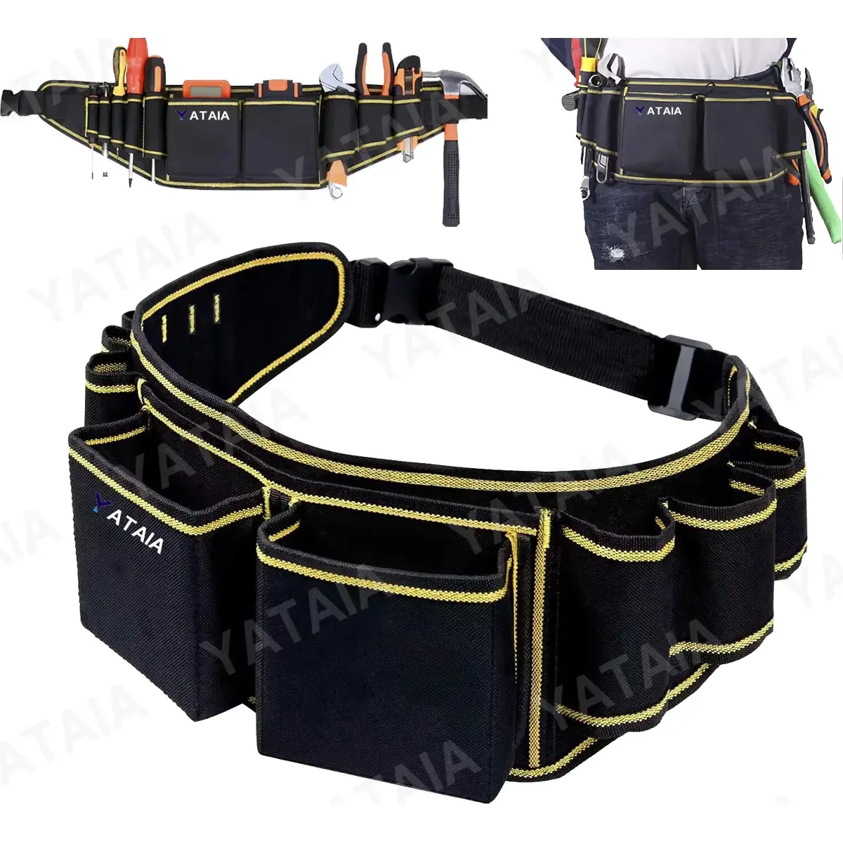 Cartucheira porta-ferramentas YATAIA Bolsas Portaherramientas do tecido oxiford - cor preto