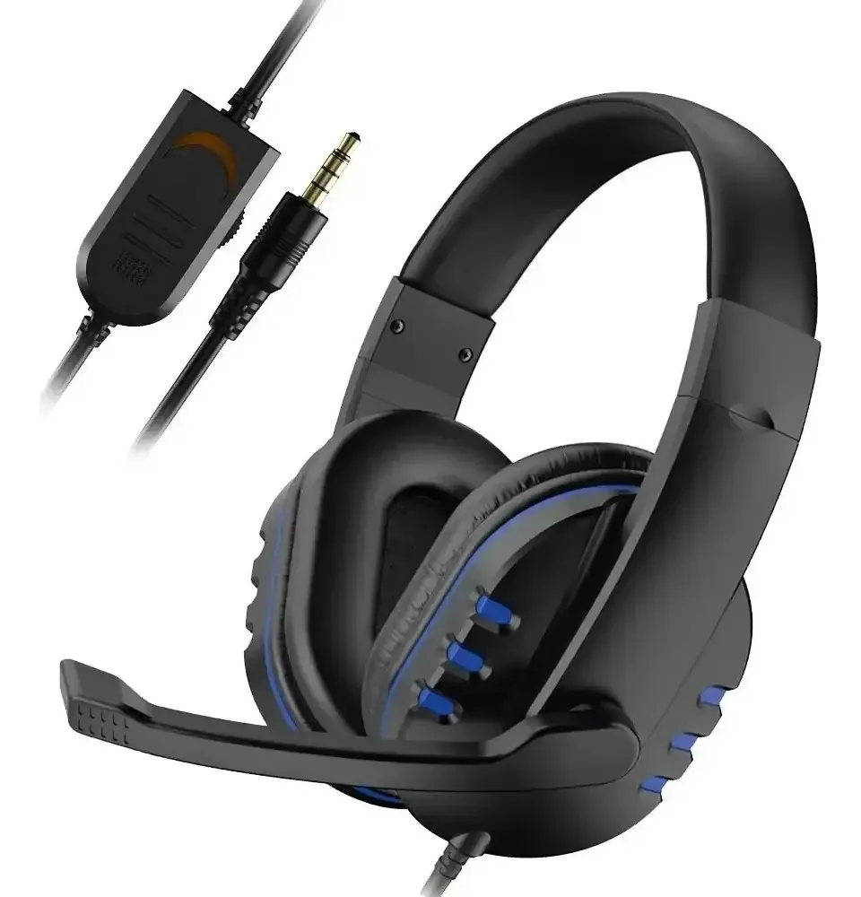 Fone De Ouvido Com Fio Para Jogos Para Playstation Ps4 Cor Azul