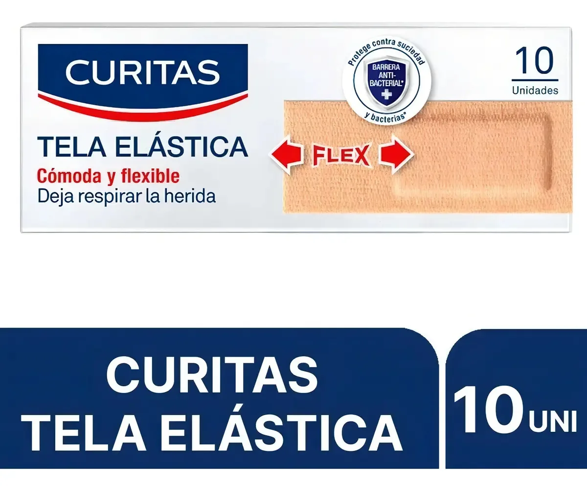 Apósitos Curitas Tela Elástica X 10 Unidades