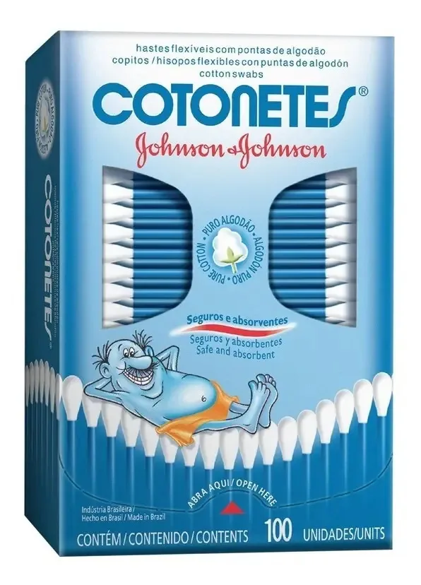 Hisopos Flexíveis Cotonetes® Johnson & Johnson X 100 Un.