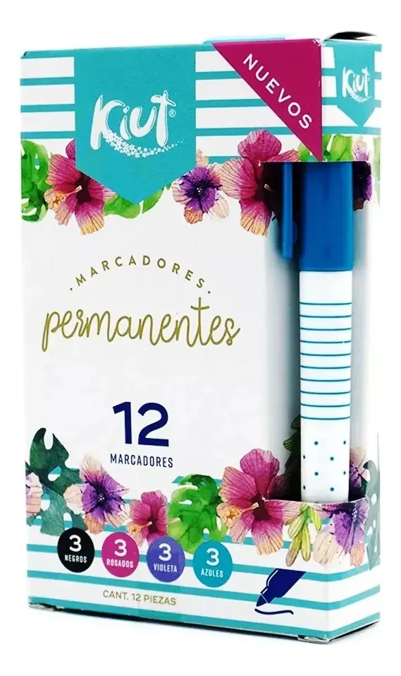 Marcadores permanentes Kiut 13 cores Fine Dot