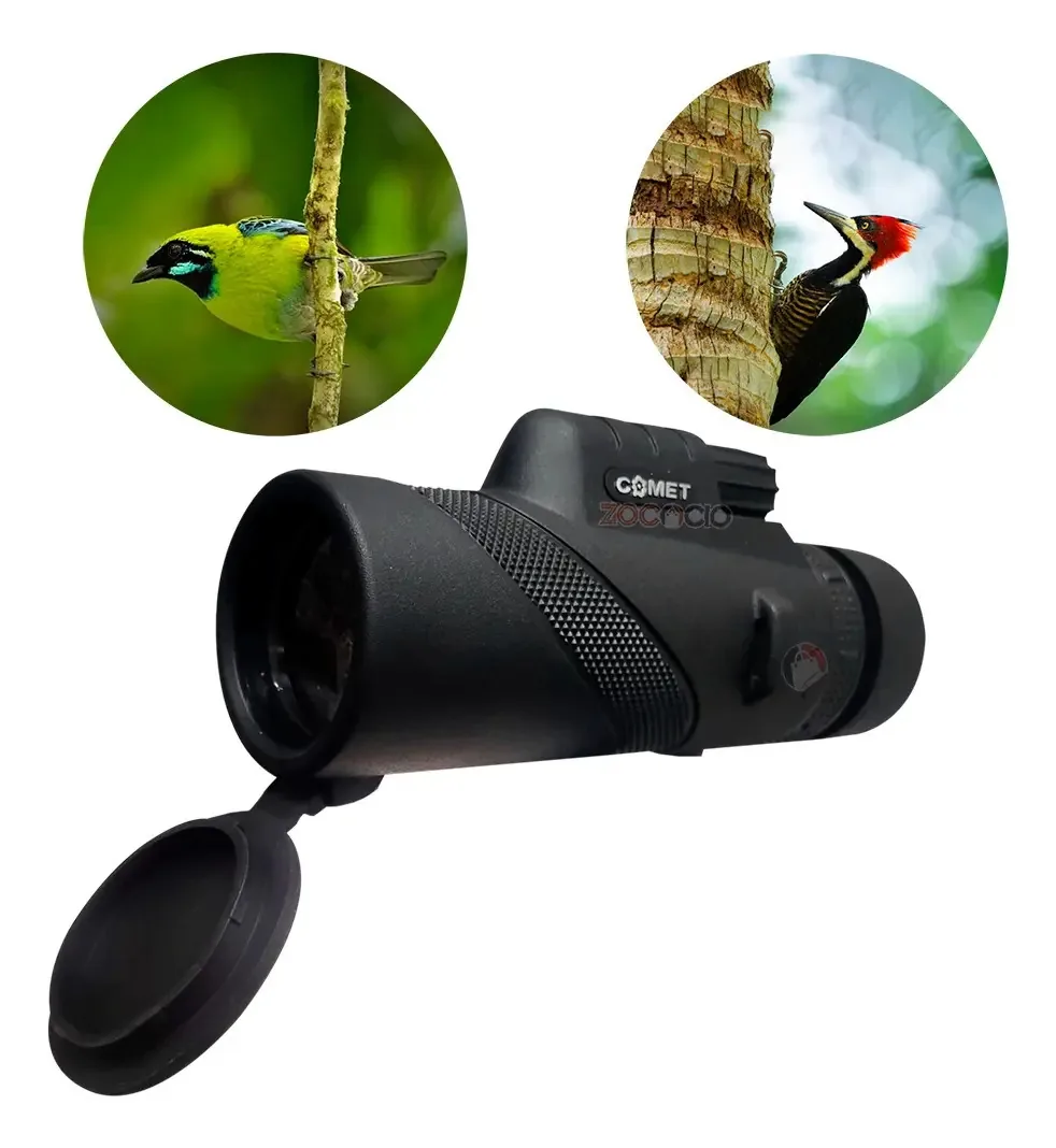 Telescópio portátil tático monocular 10x40 para avistamento em cor preta