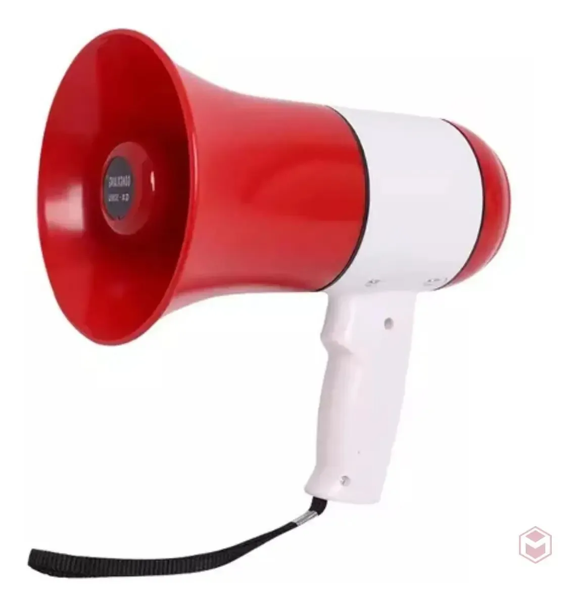Megafone, perifone, microfone recarregável, alto-falante, cor vermelha
