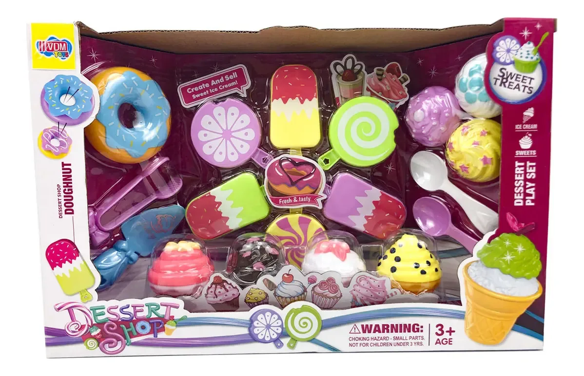 Conjunto variado de sorvetes e sobremesas Vdm Toys