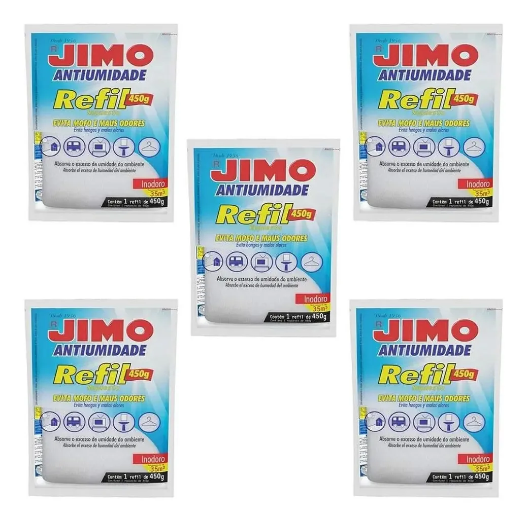 Combo 05un Jimo Antiumidade Refil 450g