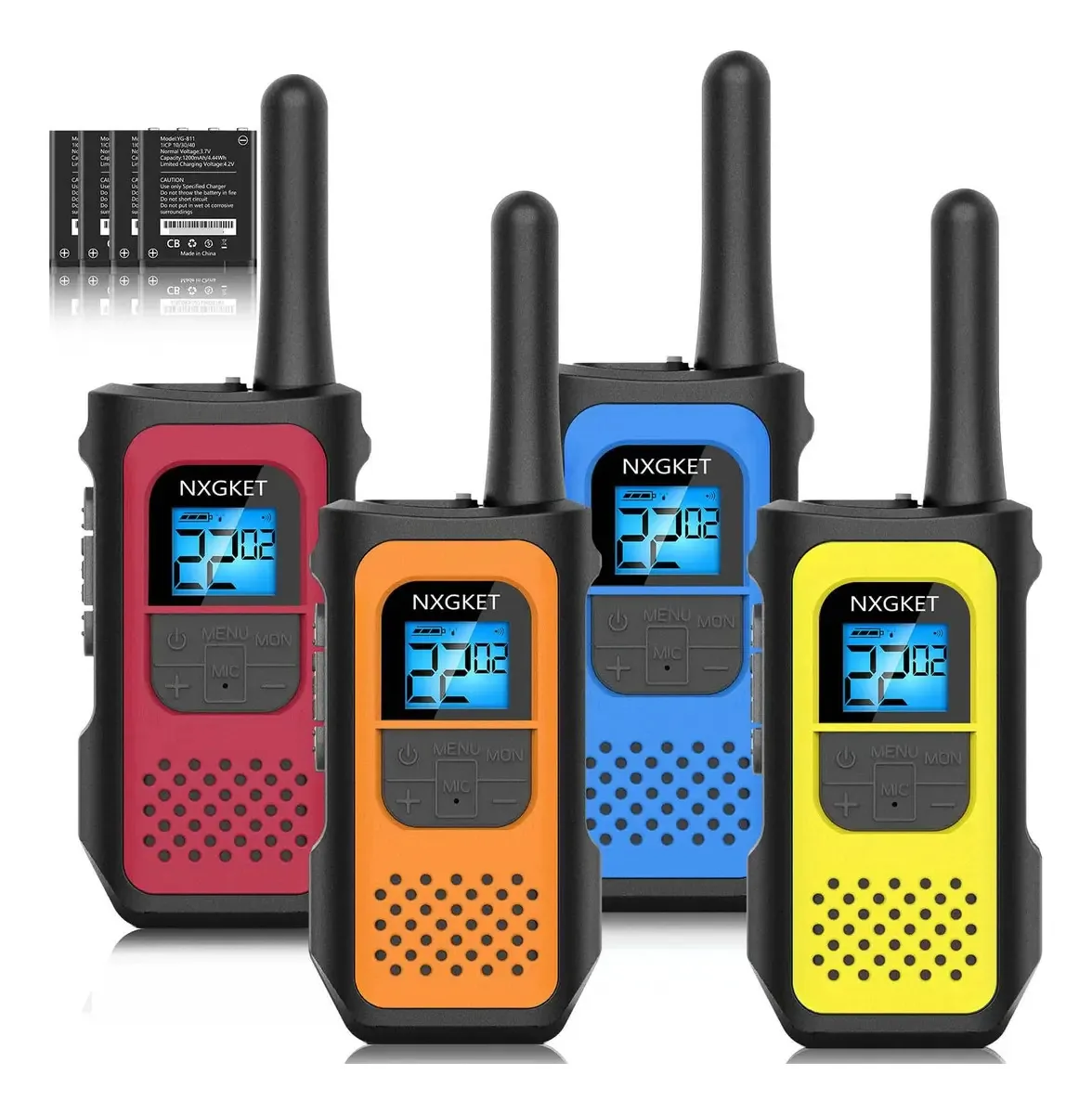 Nxgket Walkie Talkies 4 unidades recarregáveis de longo alcance