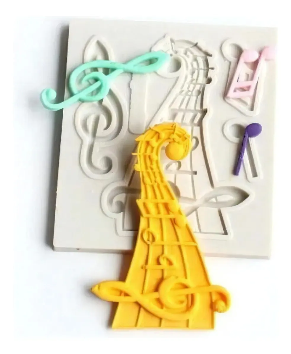 Molde De Silicone Notas Musicais