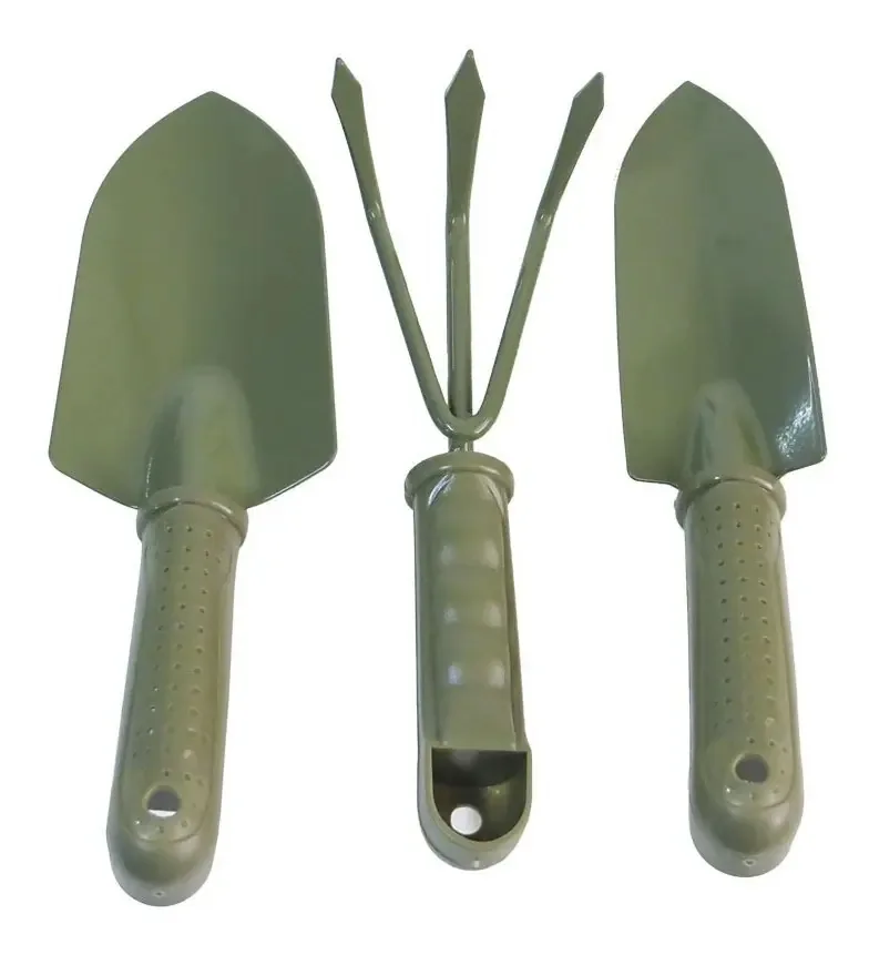 Kit de ferramentas de jardinagem X3; pá de ancinho de aço Palín