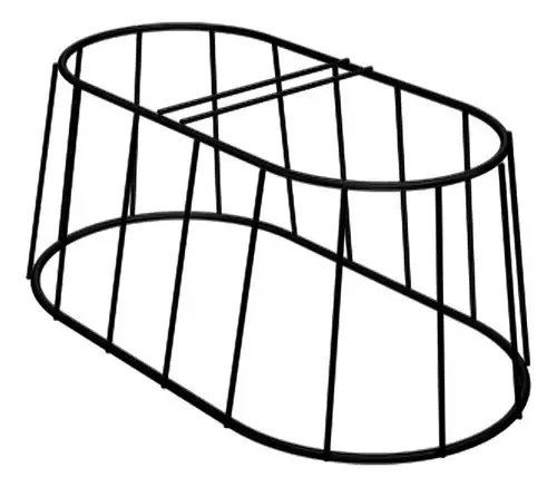 Alimentador oval pequeno de plástico preto