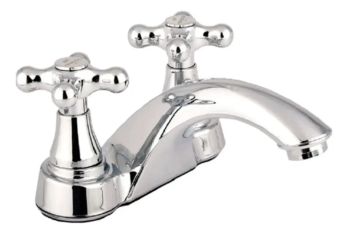 Torneiras misturadoras de lavatório Calima Chrome 4 com acabamento em prata brilhante