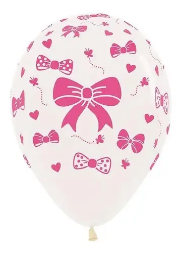 Balão Laços Rosa Impressão 360º R12 12un 39001235 Balloons