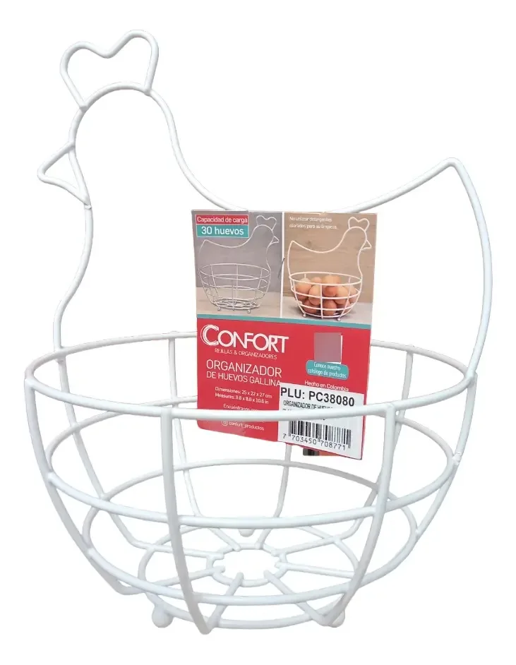 Organizador, cesta de ovos, frango, 30 ovos, branco