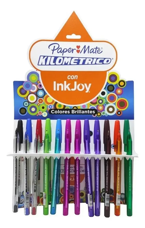 24 peças de caneta quilométrica, várias cores, ponto médio, cor exterior transparente