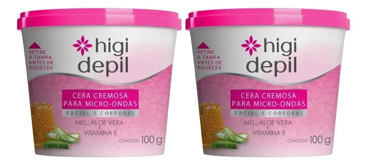 Kit C/2 Cera Depilatória Daxx Higidepil Micro Ondas 100g Todos Tipos De Pele