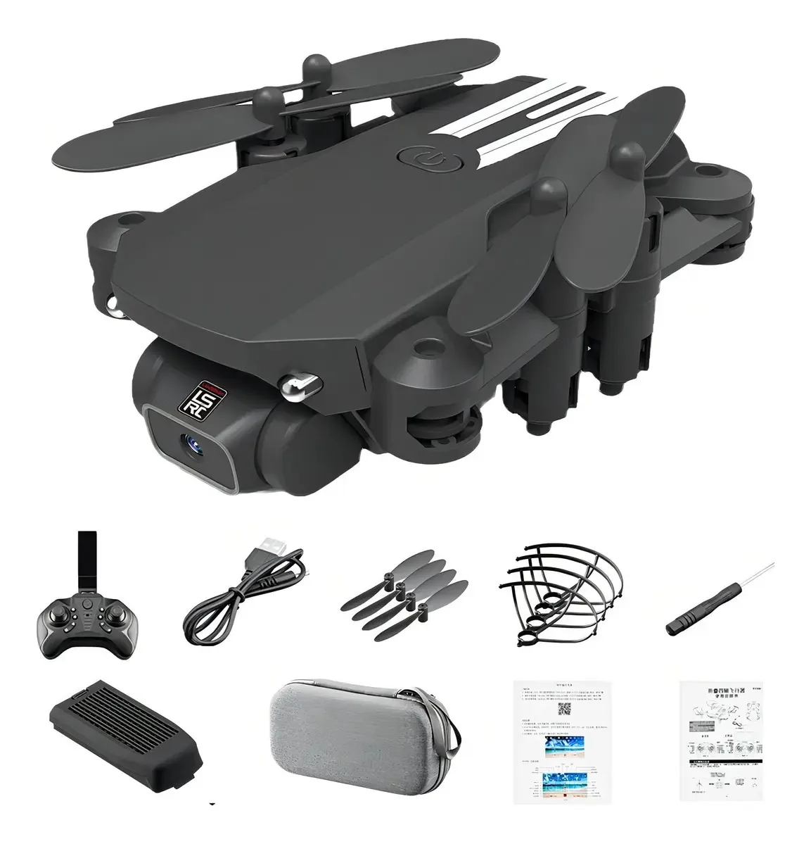Mini-helicópteros e drones baratos com câmera para crianças, cor preta