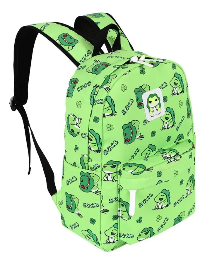 Mochilas Anime Cats para meninas | Mochila Green Cartoon Cat