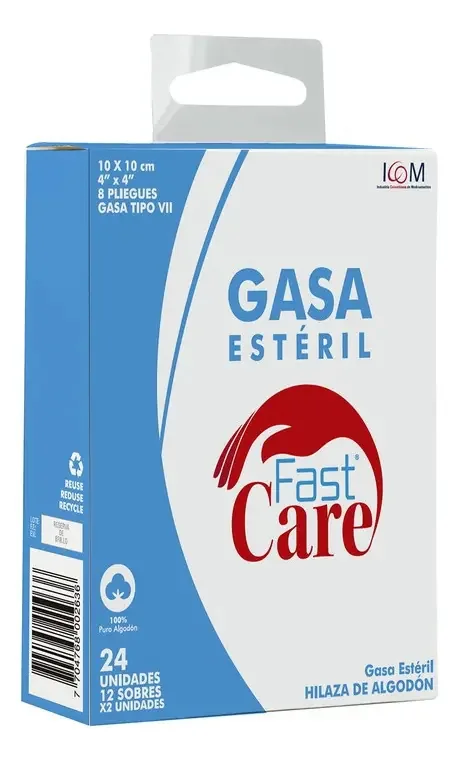 Gaze Fast Care Esterilizada 10 X 10 Cm 12 Envelopes