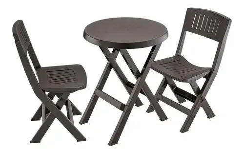 Combinação dobrável Wenge (1 mesa e 2 cadeiras) - Rimax Color Brown