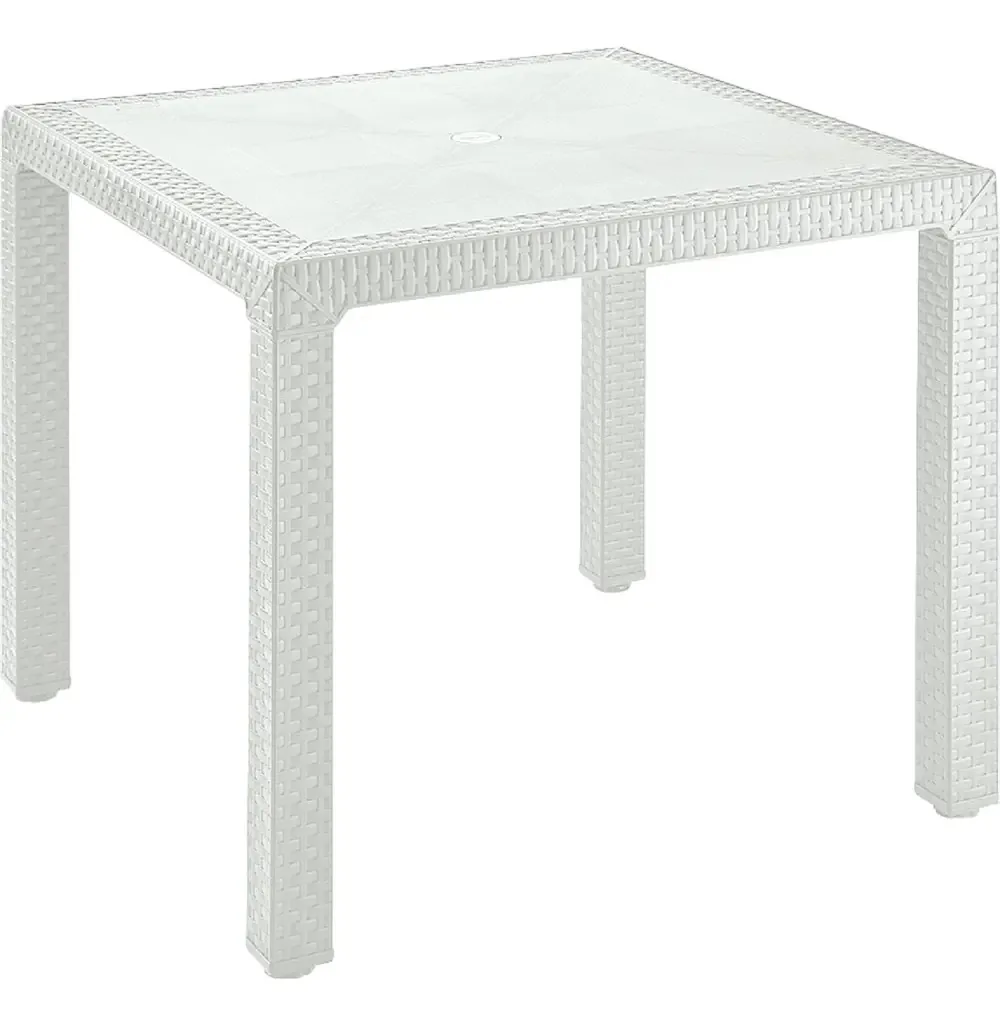 Rimax 12456-XP mesa de jardim quadrada plástico 80.5x80.5cm cor branco
