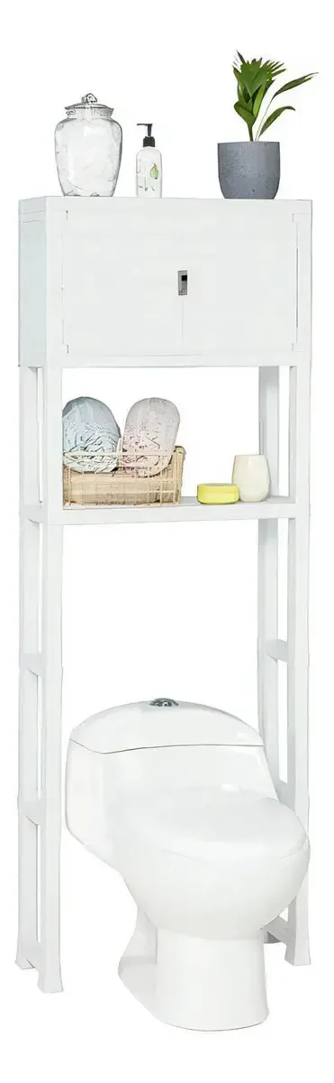 Rack organizador com portas para banheiro - branco