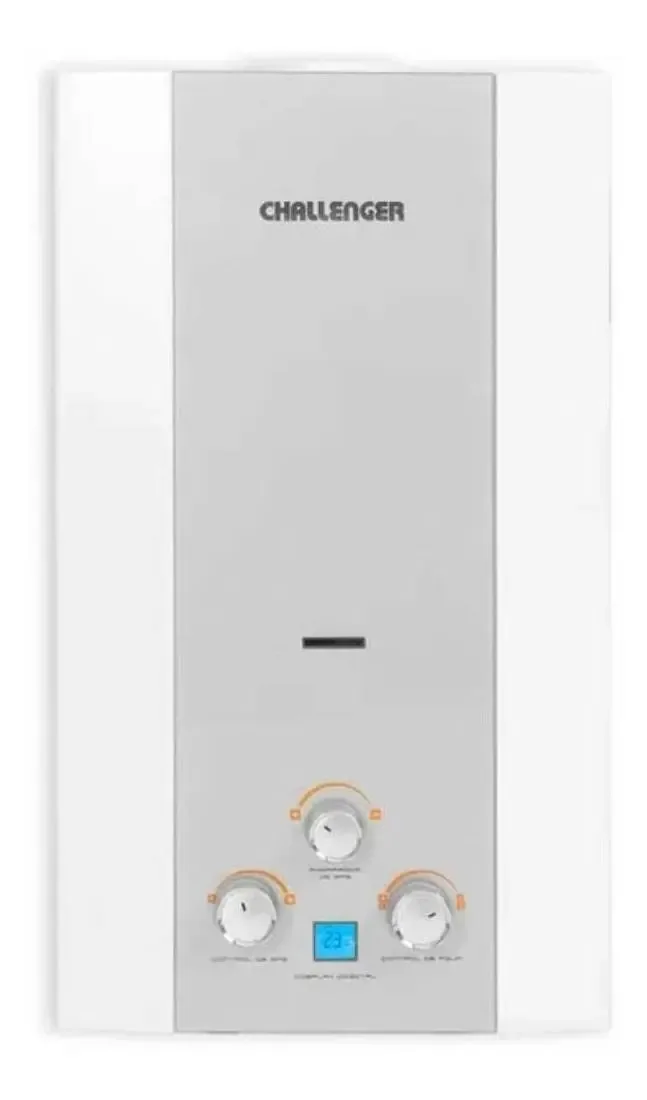 Aquecedor de água a gás GN Challenger WHG 7102 branco/cinza