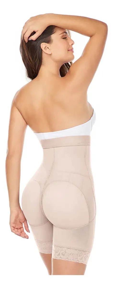 Mariae Fc304 | Cintas colombianas modeladoras de meia perna, cor bege, tamanho Xl